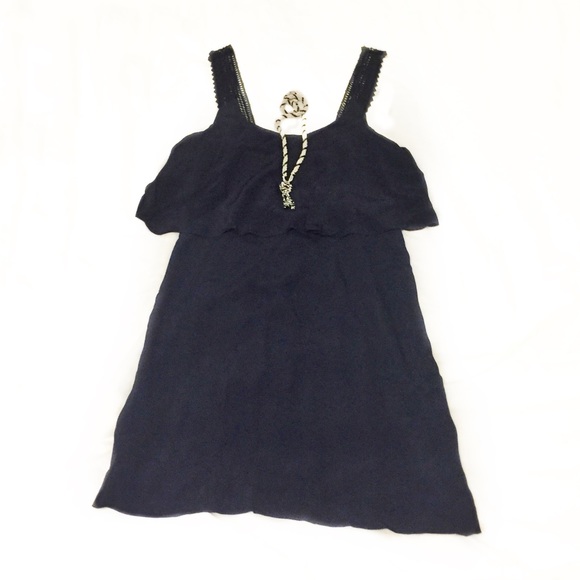 Maeve | Navy Lace Shoulder Tisana Dress | Size: 4 - Picture 2 of 8